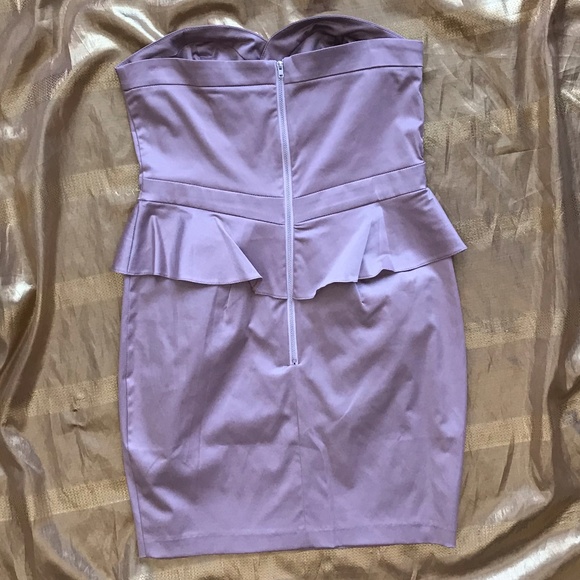 NEW! ASOS Champagne/Blush Peplum Strapless Dress - Picture 3 of 5